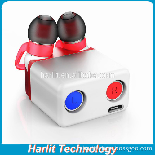 True Wireless Stereo Bluetooth 4.2 Headphones With Charging Box Cordless Earphones Sweatproof In-Ear Headset with Mic For iPhone